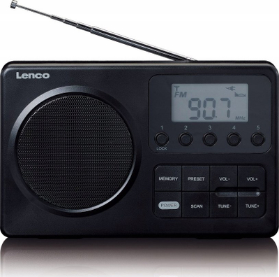 Radio portabël Lenco MPR-035BK, FM PLL, ekran LCD 2.5", e zezë