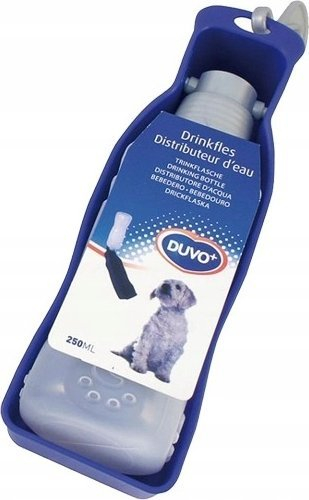 Shishe udhëtimi për qen Duvoplus, kundër rrjedhjes, plastike, blu