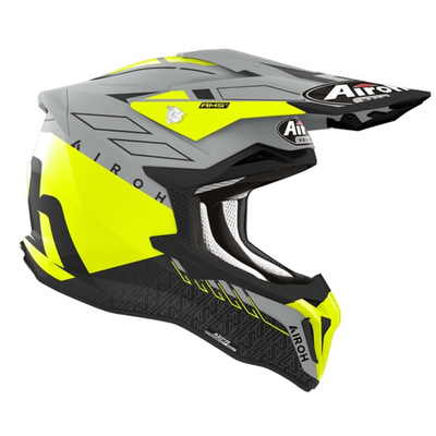 Helmetë motocross Airoh Strycker Skin, madhësia 2XL, e verdhë