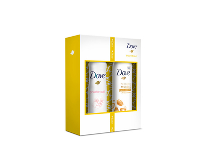 Set për dush Dove Elegant Beauty, shkumë dushi 200 ml + deodorant antiperspirant 150 ml