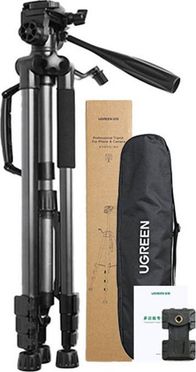 Tripod profesional Ugreen LP661, lartësi e rregullueshme, kapacitet 5kg, i zi