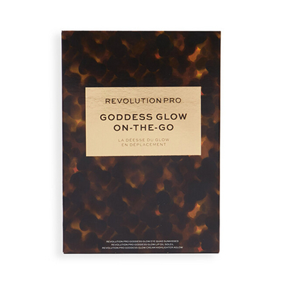 Set grimi Revolution PRO Goddess Glow-On-The-Go, Paletë hijesh 4 x 0,8 g + Krem ndriçues 15 ml + Vaj për buzë 18 ml