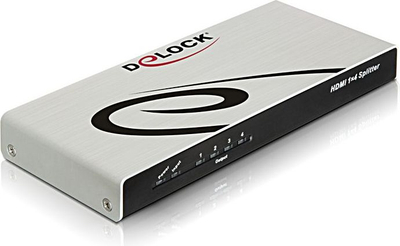 Ndarës HDMI DeLock 87497, 1 në 4, Full HD 1080p, i zi