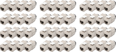 Modul Keystone RJ45 Digitus CAT 6A, i ekranizuar, set 48 copë, ngjyrë metalike