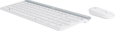 Set tastjere dhe mi Logitech MK470 Slim Wireless, pa kabllo, off white