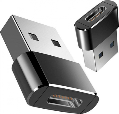 Adapter USB C në USB A 2.0, OTG, ngjyrë e zezë