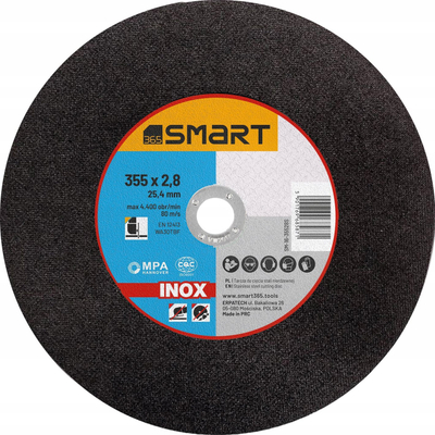 Disk prerës për inox Smart SM-16-35528S, 355mm, 25.4mm, i zi