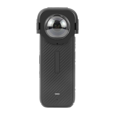 Mbrojtës lente Puluz për Insta360 X4, xham optik, montim i shpejtë, i zi