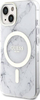 Mbulesë telefoni Guess Marble MagSafe për iPhone 14, PC TPU, e bardhë