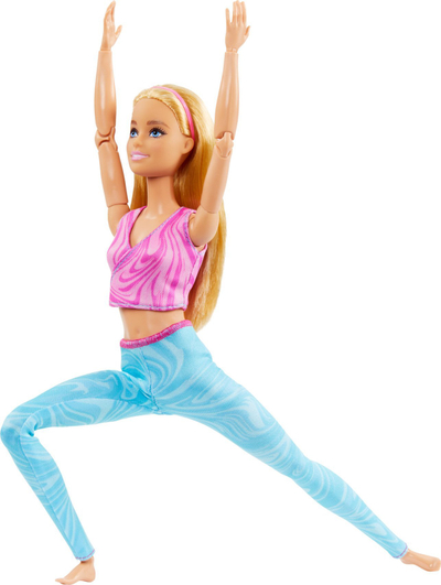 Kukull Barbie Mattel Made to Move, 22 nyje të lëvizshme, veshje athleisure