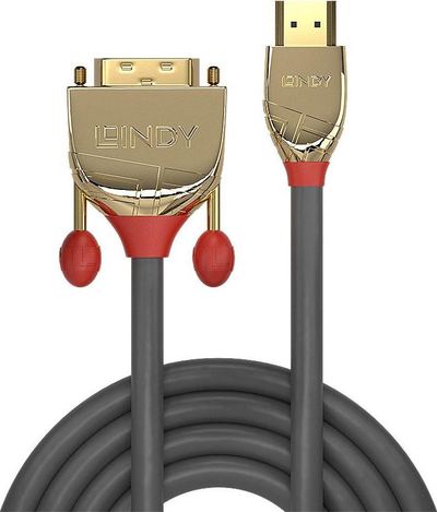 Kabllo HDMI në DVI-D Lindy Gold Line, 3m, Full HD, e zezë