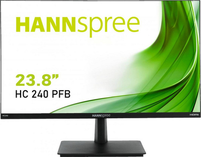 Monitor HANNspree HC240PFB, 23.8", 60Hz, 1920 x 1080 (FullHD), D-Sub (VGA) x1, DisplayPort x1, HDMI x1, VA, i zi