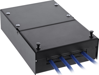 Kuti montimi sipërfaqësore InLine 76202X, për 4 Keystone RJ45, metal, e zezë