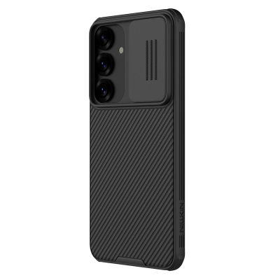 Këllëf telefoni Nillkin Camshield Pro për Samsung S25+, me kapak kamere, ngjyrë e zezë