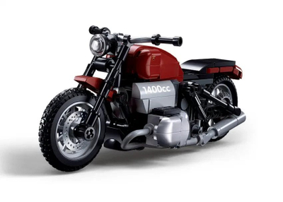 Set ndërtimi Sluban Model Bricks Motorcycle R18MS M38-B1131, lodër me tulla plastike, motor klasik me tulla
