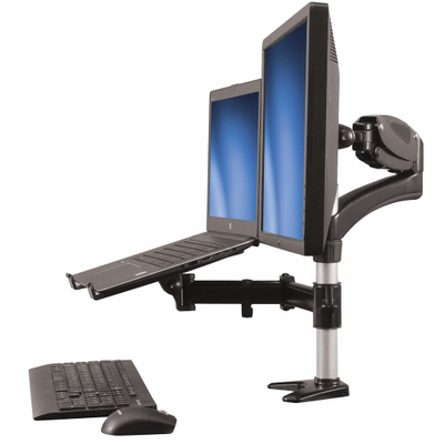 Krah monitori me mbajtëse laptopi StarTech, për tavolinë, 15-27", i zi