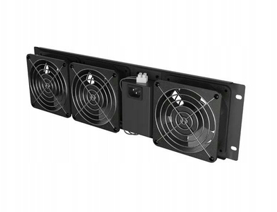 Panel ftohës vertikal Lanberg 19", 3U, 3 ventilatorë, i zi