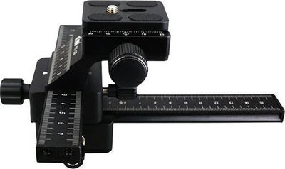 Shinë makro për tripod Kiwifotos FC-1II, 4 drejtime, pllakë Arca Swiss, e zezë