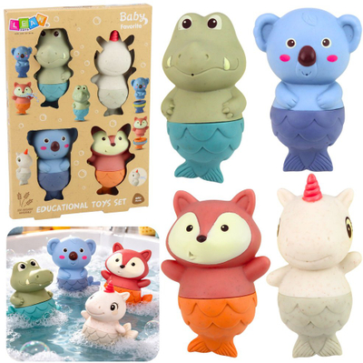 Set lodrash për banjo LeanToys Mermaid Animals, 4 copë, gome, shumëngjyrëshe