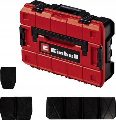Kuti sistem Einhell E-Case S-F, me ndarje plastike, kundra spërkatjeve, e kuqe