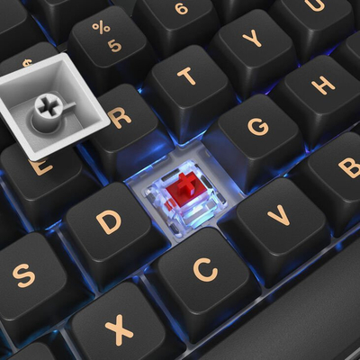 Tastierë mekanike Montech MKey TKL RGB Darkness, Gateron Red, gaming, e zezë