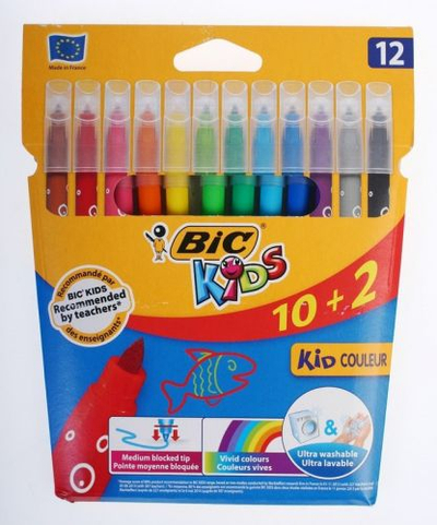 Set markerë Bic, 12 ngjyra