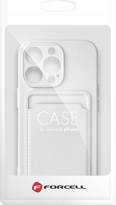 Maskë telefoni Forcell Card Slot për iPhone 11, me xhep për kartë, e bardhë