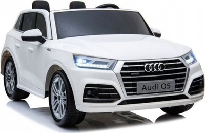 Makina elektrike lodër Audi Q5, 2 vende, me pult, e bardhë