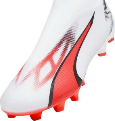 Këpucë futbolli Puma Ultra Match+ LL FG/AG, pa lidhëse, për burra, të bardha