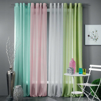 Perde transparente Mitsy, polikotton, 140 x 240 cm, jeshile