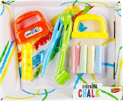 Set shkumësash për trotuar Mega Creative Thick Pavement Chalk, 4 ngjyra, me aksesorë