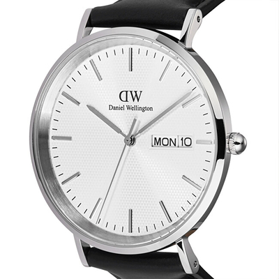 Orë dore Daniel Wellington Classic Day Display Sheffield Silver DW00100832, unisex, e zezë