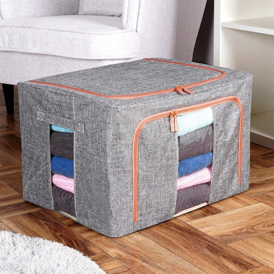 Qese organizuese Vilde Storage Bag, 66L, me zinxhir, gri melange