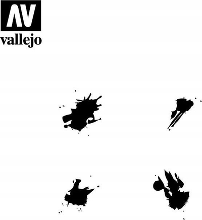 Шаблон Vallejo Stencils Texture Effects Petrol Spills, ефекти на текстури, за повеќекратна употреба, проѕирен