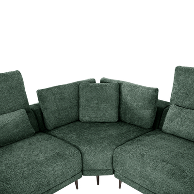 Divan këndor Symmet HM3269.05, 314x314cm, tekstil, jeshil