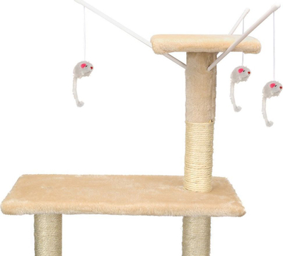 Гребло за мачки Funfit Cat Scratcher XL, со играчки, беж