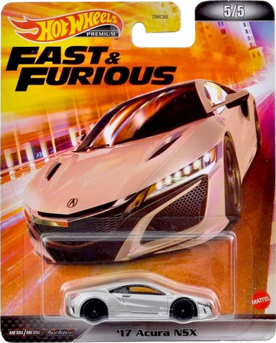 Makina lodër Hot Wheels Premium Fast & Furious, '17 Acura NSX, metal, e bardhë