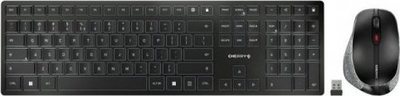 Set tastjere dhe maus CHERRY DW 9500 SLIM, pa tela RF dhe Bluetooth, tastjere QWERTY spanjolle, i zi dhe gri