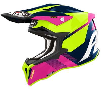 Helmeta motocross Airoh Strycker Blazer, madhësia XL, rozë blu