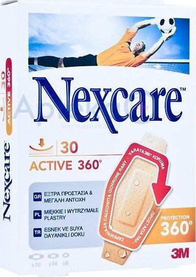 Fasho ngjitëse 3M Nexcare Active 360, që s’ua ha uji, 30 copë