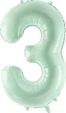 Balonë dekorative NUM03, 86cm, numri 3, jeshile metalike