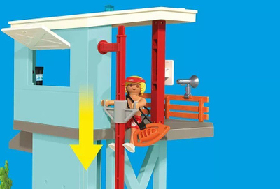 Set lodrash Playmobil Vacation on the Beach Rescue Tower, kullë shpëtimi, buggy plazhi, shumëngjyrëshe