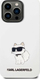 Kapak telefoni Karl Lagerfeld Ikonik Choupette MagSafe për iPhone 14 Pro, silikon, i bardhë
