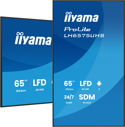 Ekran profesional Iiyama LH6575UHS-B2AG, 65", 4K Ultra HD, Wi-Fi, i zi