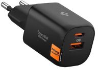 Karikues rrjeti Spigen Essential EE352EU, 35W, 2 porta USB C dhe USB A, i zi