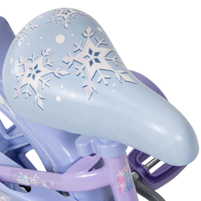 Biçikletë fëmijësh Huffy Disney Frozen 22294W, 12", me rrota ndihmëse, e bardhë vjollcë