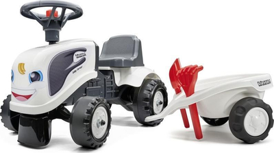 Traktor lodër Falk FA240C Valtra, me rimorkjo dhe vegla, i bardhë