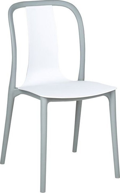 Set karrigesh kopshti Beliani SPEZIA, 8 copë, plastikë rezistente, bardhë gri