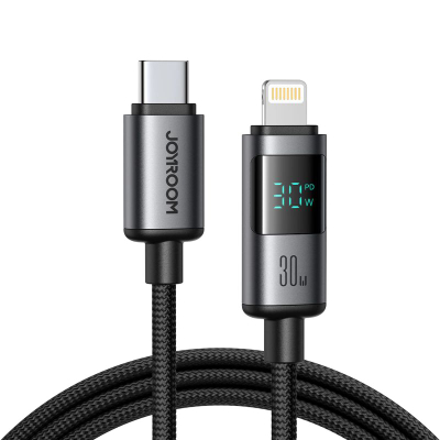 Kabllo USB Joyroom S-CL020A USB-C në Lightning, 30W PD, 1.2m, gri e errët