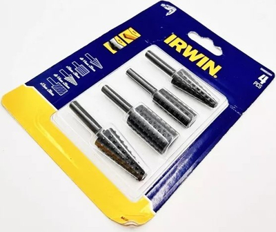 Set reamerash për hekur Irwin Shank, 4 copë, konik 6-14mm, cilindrik gjer në 16mm